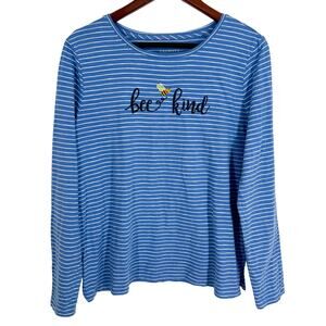 Talbots Sz Large Bee Kind Bees Insects Artsy Summer Spring Blouse Shirt Top